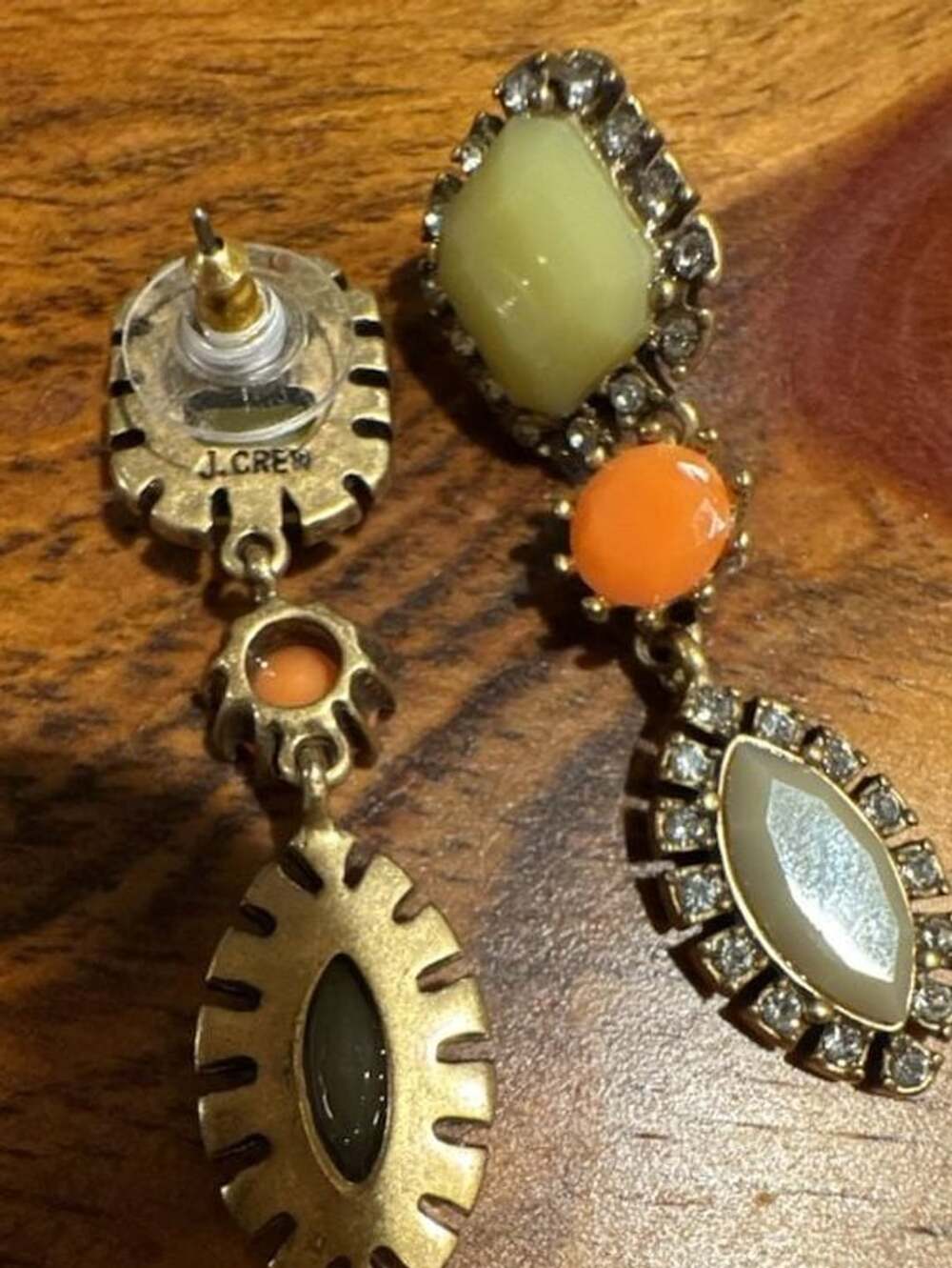 J.Crew Multi-Stone Rhinestone Dangle Drop Earrings - Picture 2 of 2